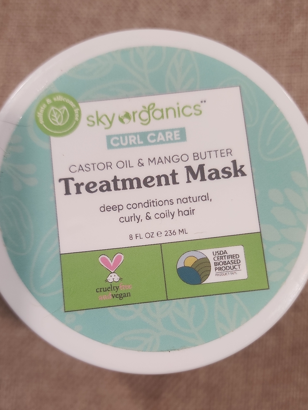 Sky Organics Curl Care Castor Oil & Mango Butter Treatment Mask